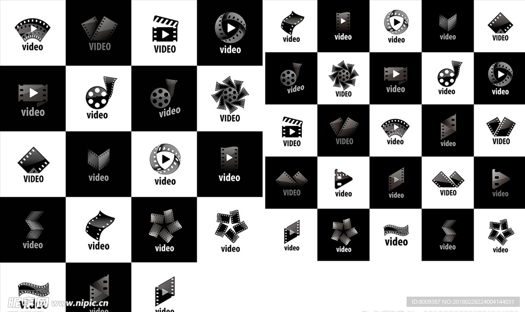 胶片视频元素LOGO标志设计