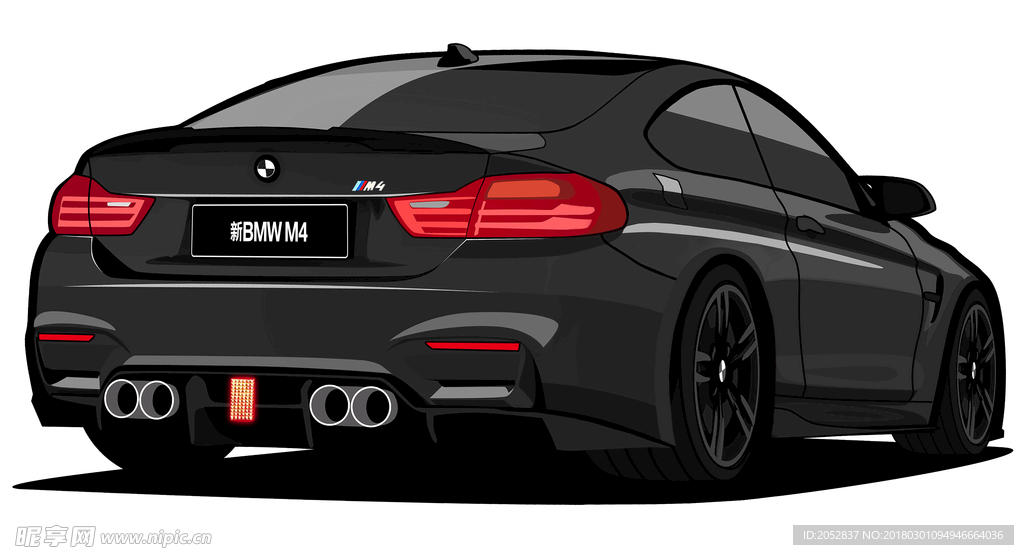 BMW M4手绘汽车图