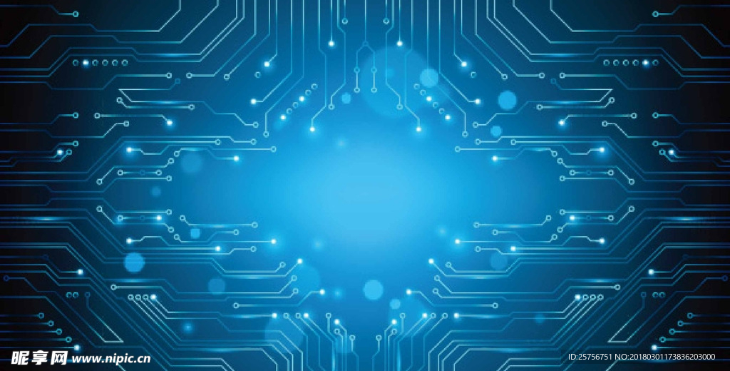 蓝色 电路板 电子科技 接线图