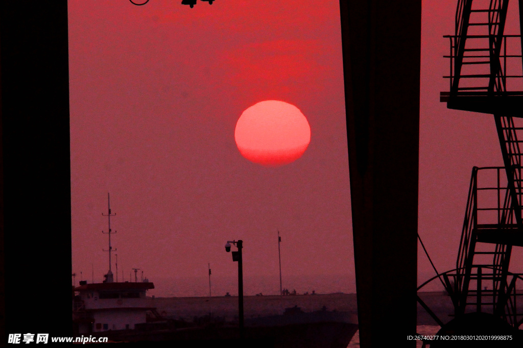 海港夕阳