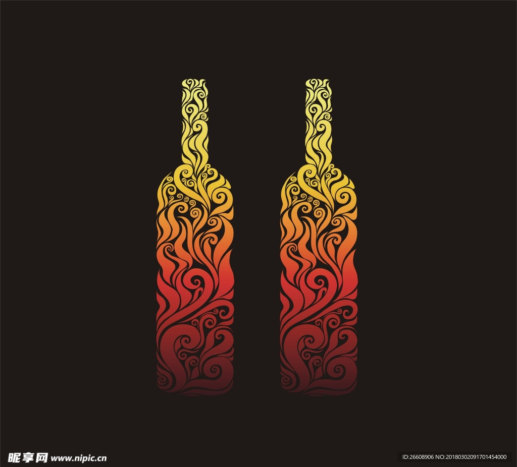 花纹酒瓶