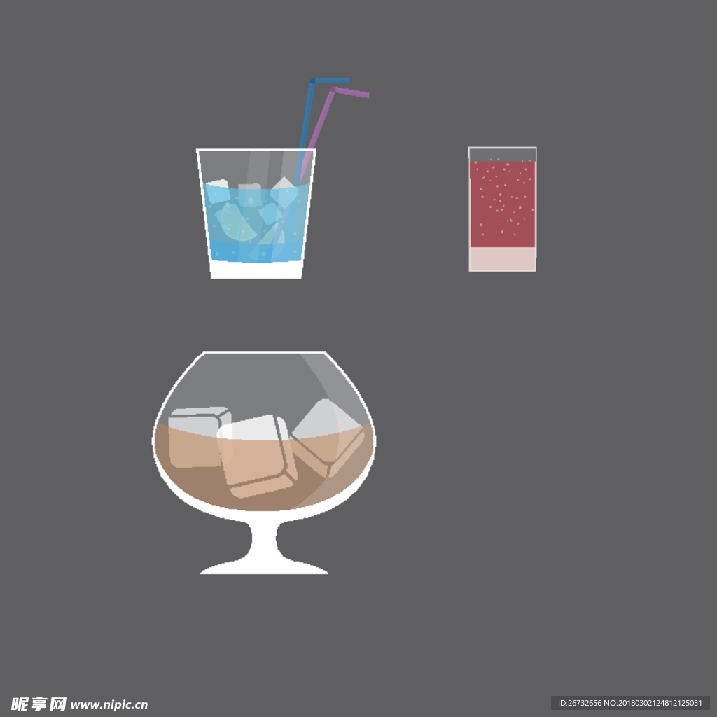 简笔画鸡尾酒