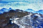 长城 雪景 远山