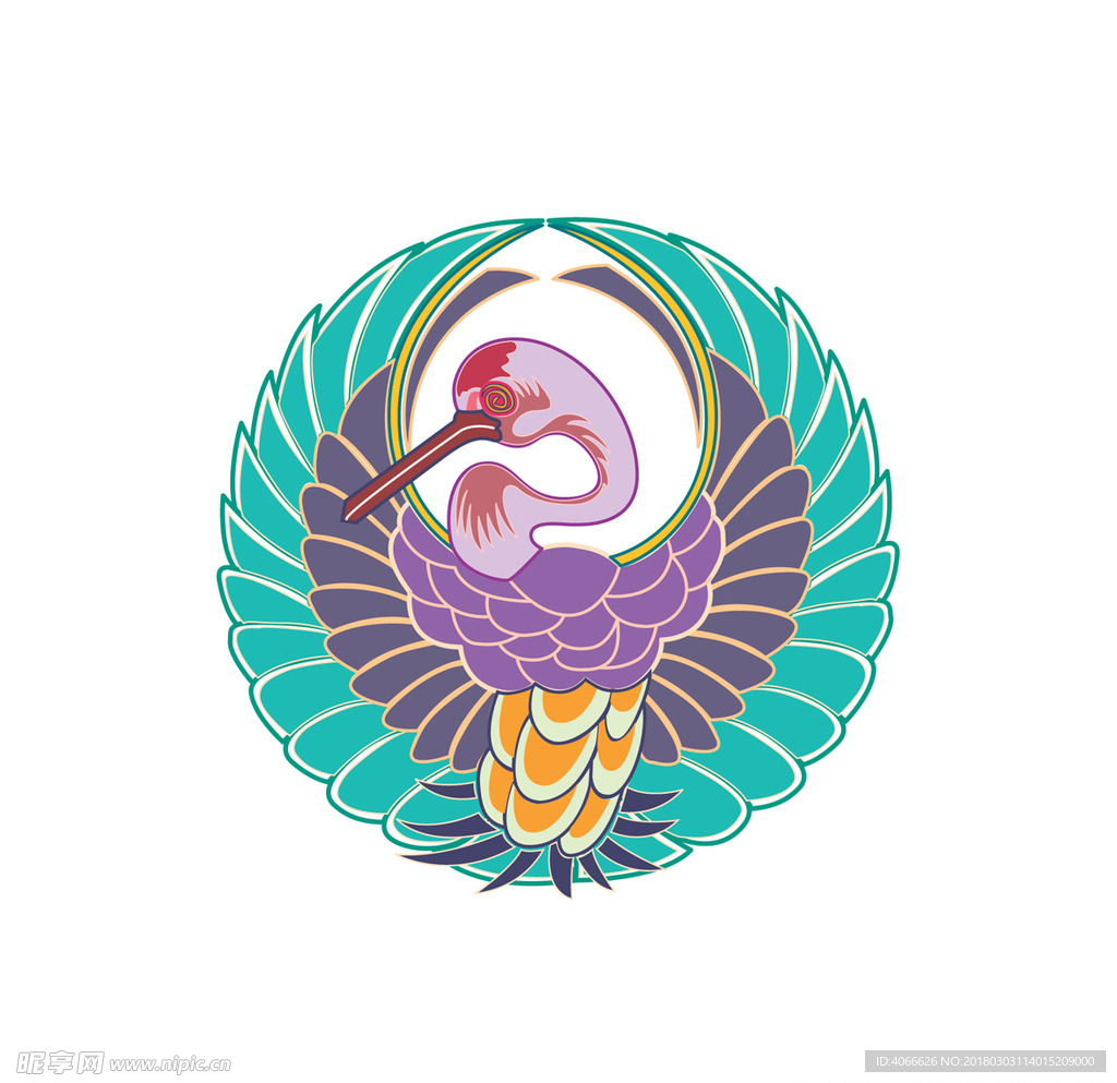 尼泊尔吉祥鸟矢量图案