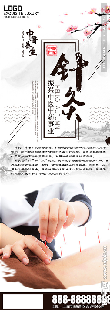 针灸理疗易拉宝展架