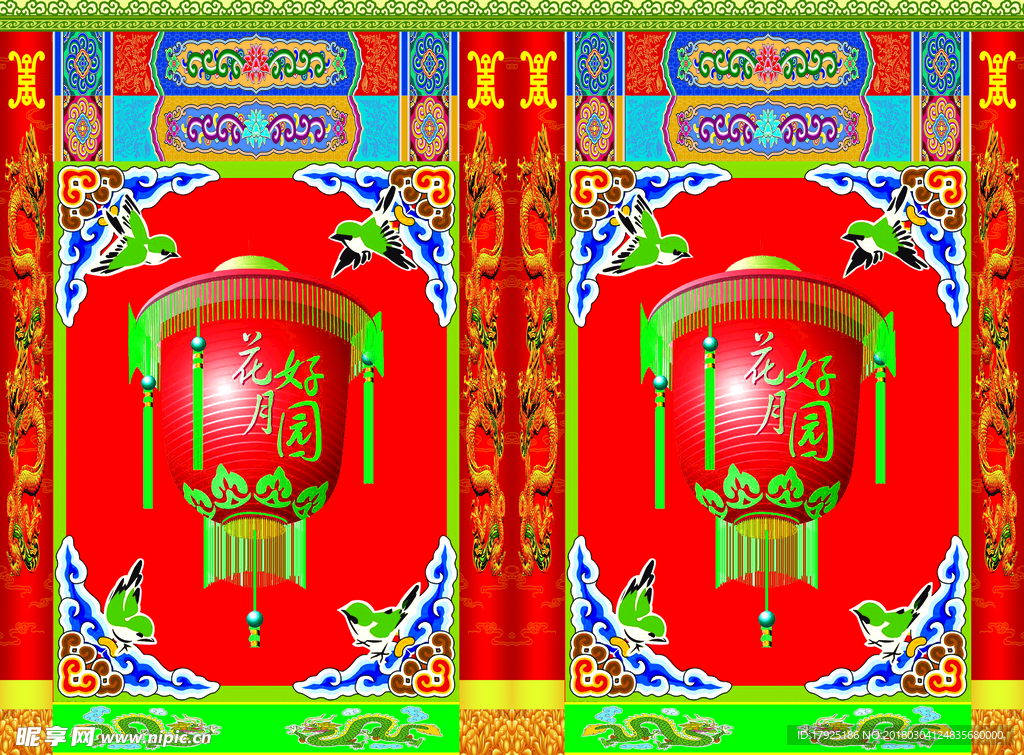 窗户灯笼龙柱子横梁画坊