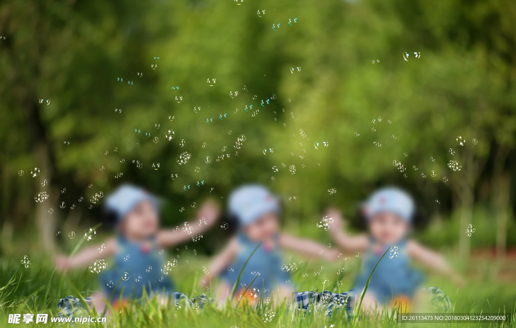 儿童 摄影 写真 3d  模板