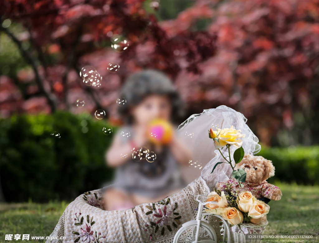 儿童 摄影 写真 3d  模板
