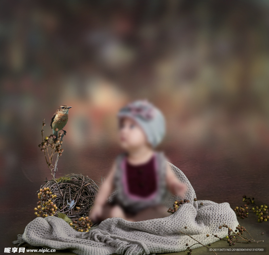 儿童 写真 3d 素材 模板