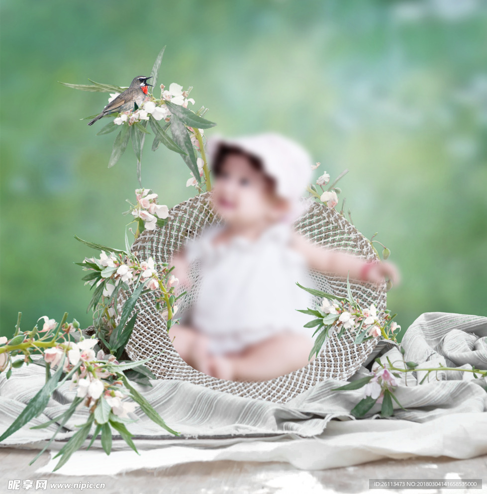 儿童 摄影 写真 3d  模板