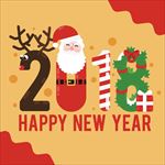 2018新年快乐圣诞鹿可爱