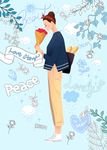 手绘卡通插画女孩少女海报卡片