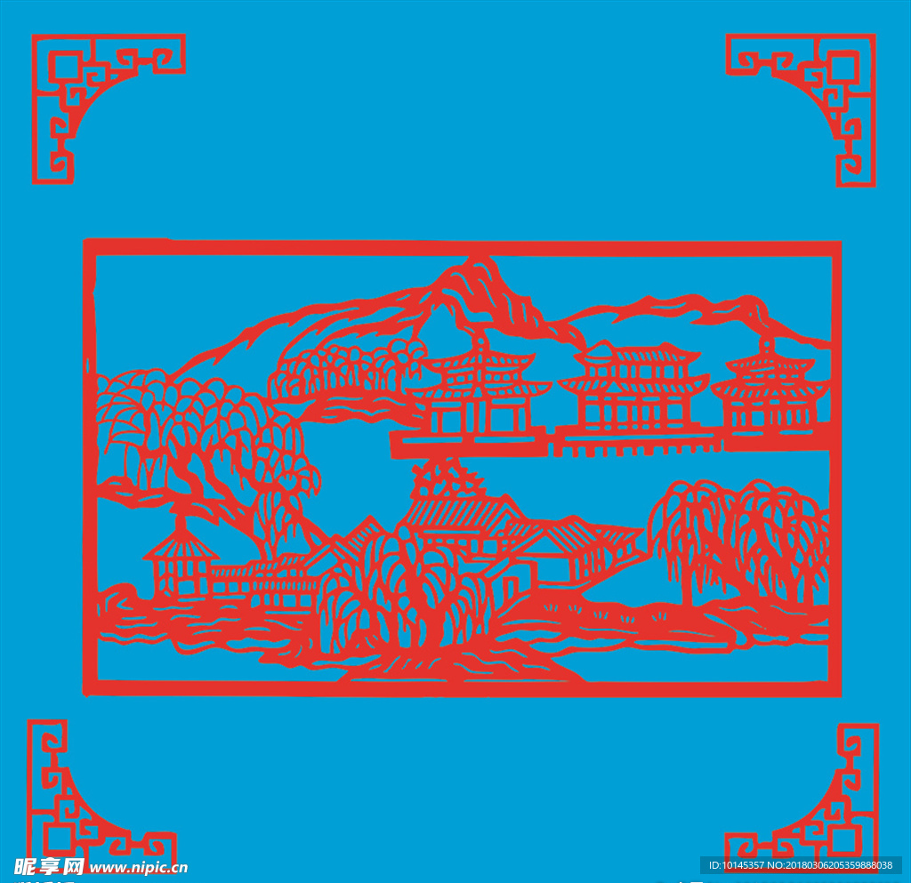 风景剪纸