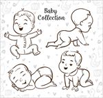 手绘母婴儿童插图