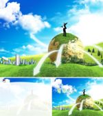 拥抱蓝天 环保地球商务ppt模