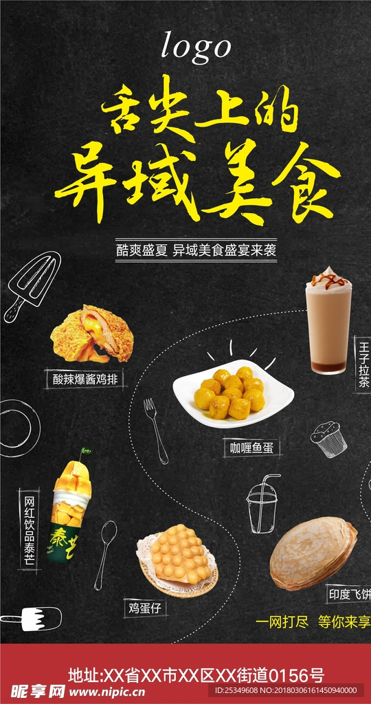 美食展板海报