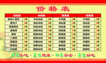 价格表