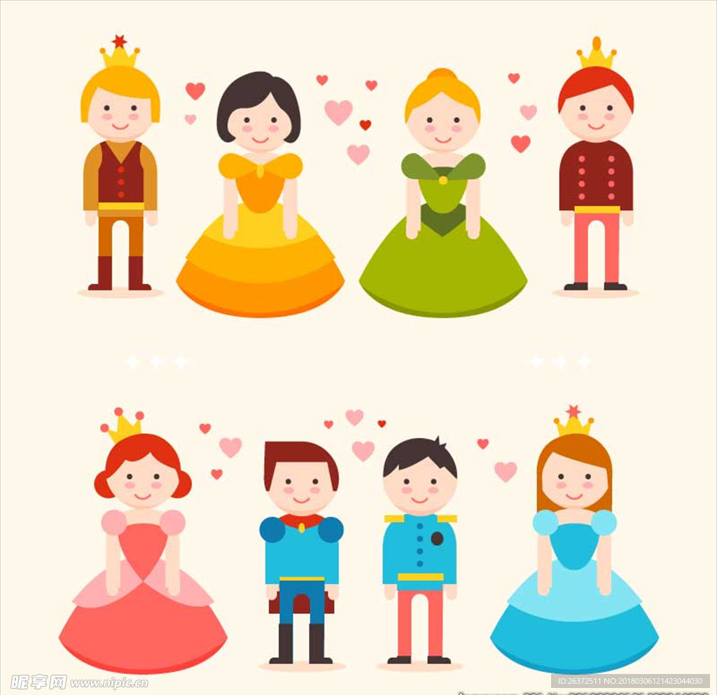 童话灰姑娘和王子插画图片-千库网