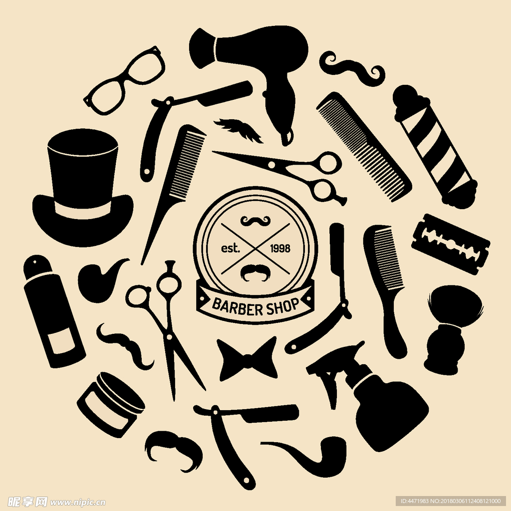 理发店 发型 剪头发 发廊 剪