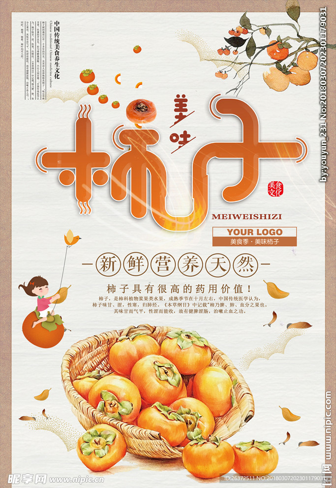 柿子柿饼海报