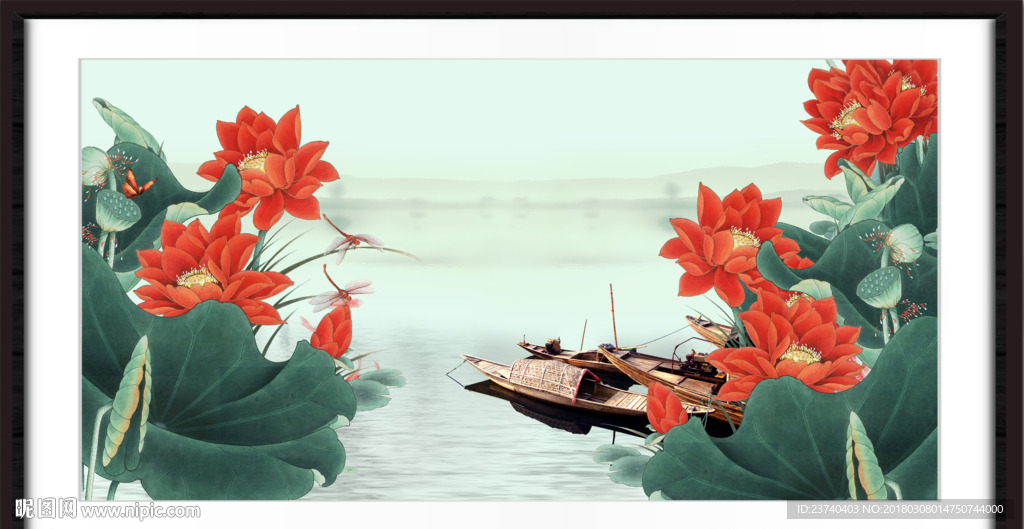 国画荷花