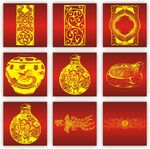 中国古代,陶瓷,套印图案,集合