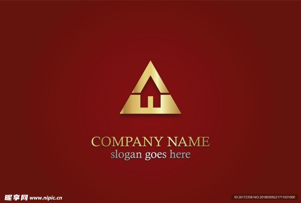 房地产 标志 金色 logo