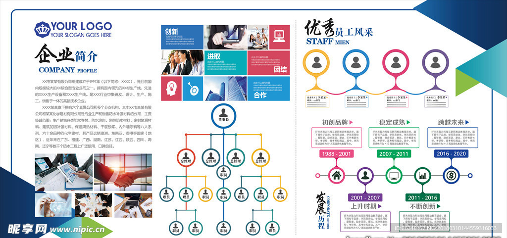 公司企业文化墙展板背景图片下载