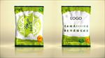 绿色食品包装袋正反面