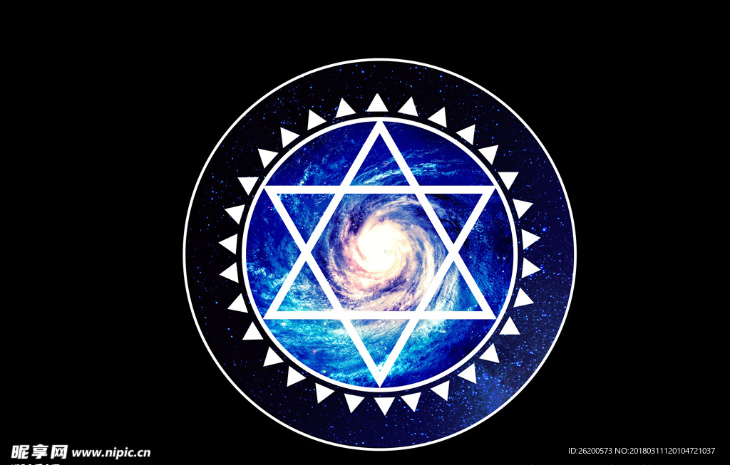星空几何六芒星圆