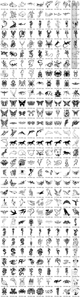 300个黑白动物矢量图