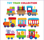 3款可爱玩具火车矢量素材