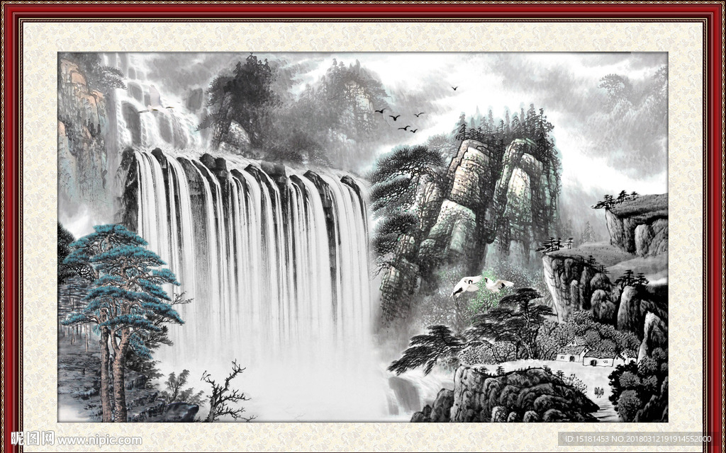 水墨山水国画