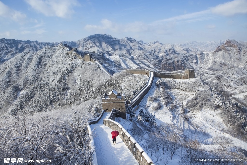 雪中的长城