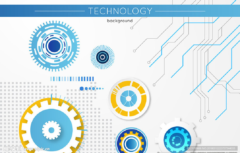 电子电路齿轮背景