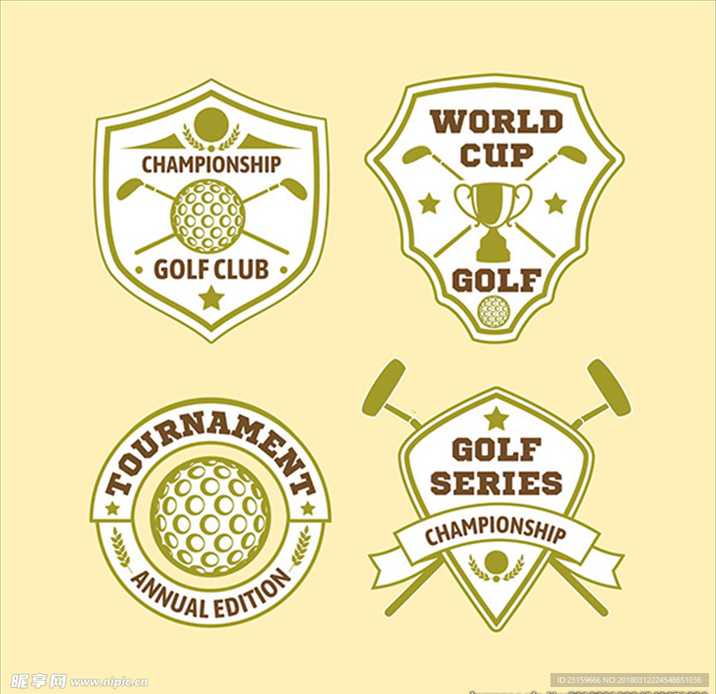 复古风格的高尔夫球标志