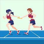 女子接力跑步比赛插图
