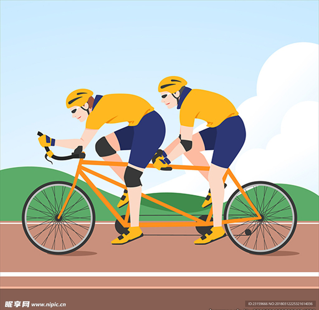 男子双人自行车比赛插图