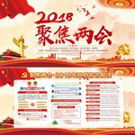 聚焦两会党建展板