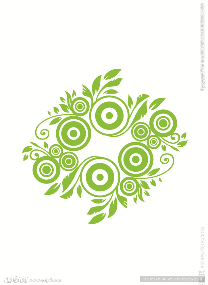 绿色矢量花纹