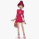 模特美女插画