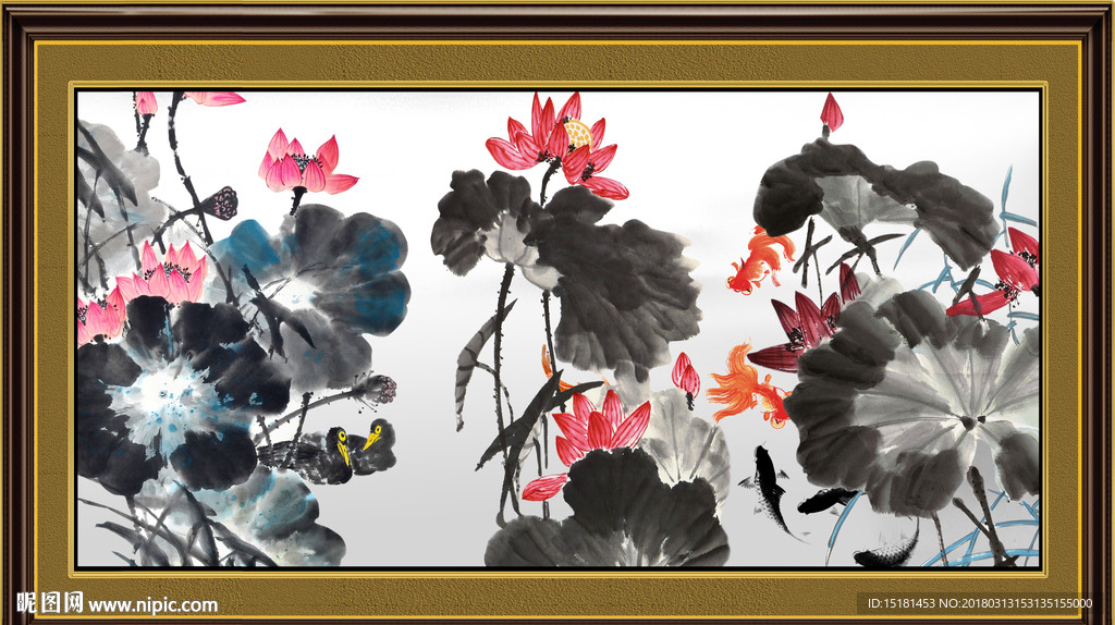 国画荷花