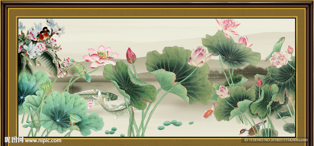 国画荷花