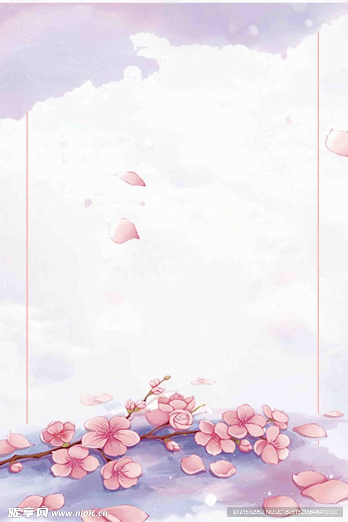 浪漫粉色桃花背景