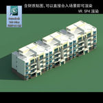 多层建筑 景观 小区 地产 楼