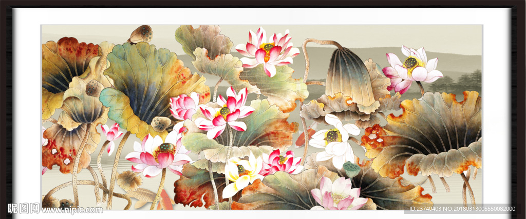 国画荷花