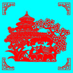 亲密交谈剪纸