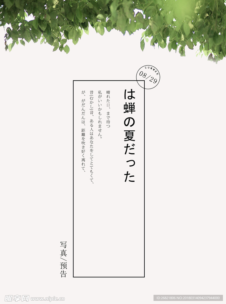 小清新 文字 排版  psd