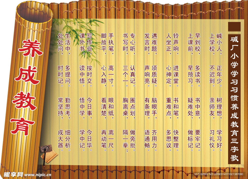 小学校园文化图版养成教育
