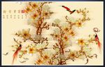 余花鸟背景墙图片